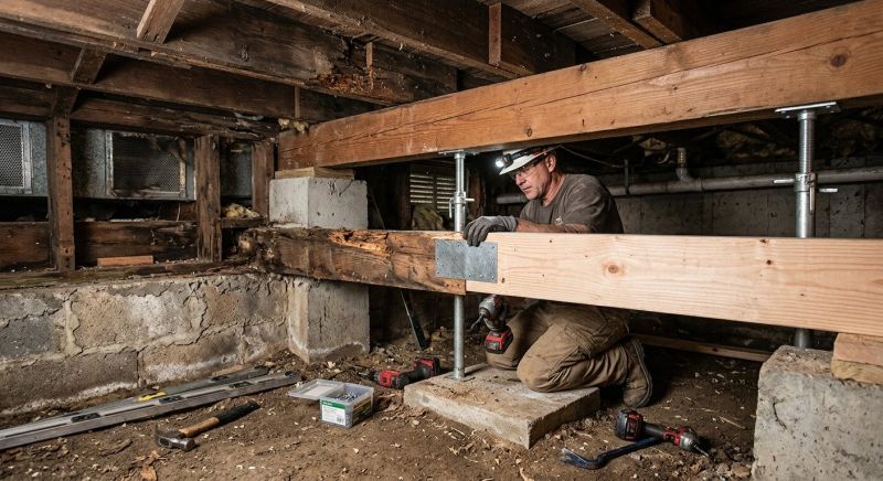 Basement Beam Repair in Wilmington, NC